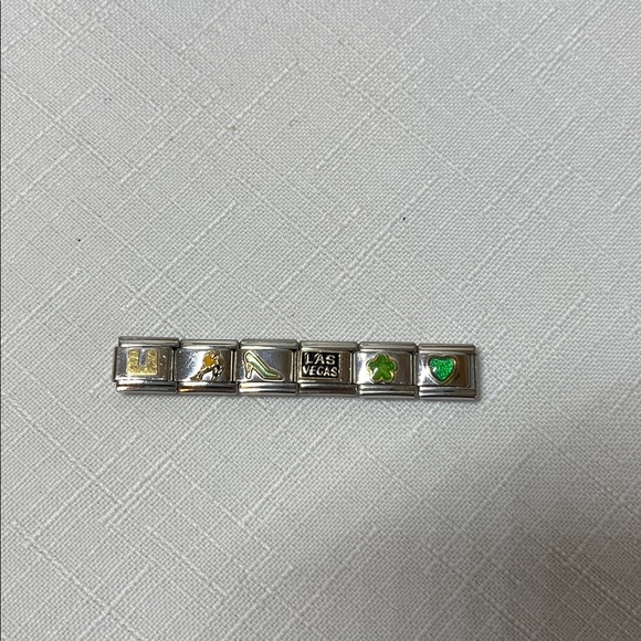 Variety brands Lot 6 Charms for Bracelet Stainless Steel Italy Stretch Vintage - Picture 4 of 5